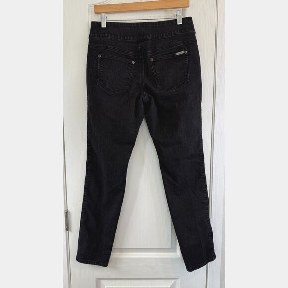 Chico's So Slimming Women's Pull On Skinny Jeans Black Denim Size S - 4 (0) - Picture 2 of 10